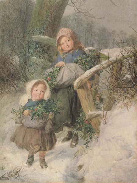 Frederic james Shields,ARWS The Holly Gatherers (mk46) oil painting image